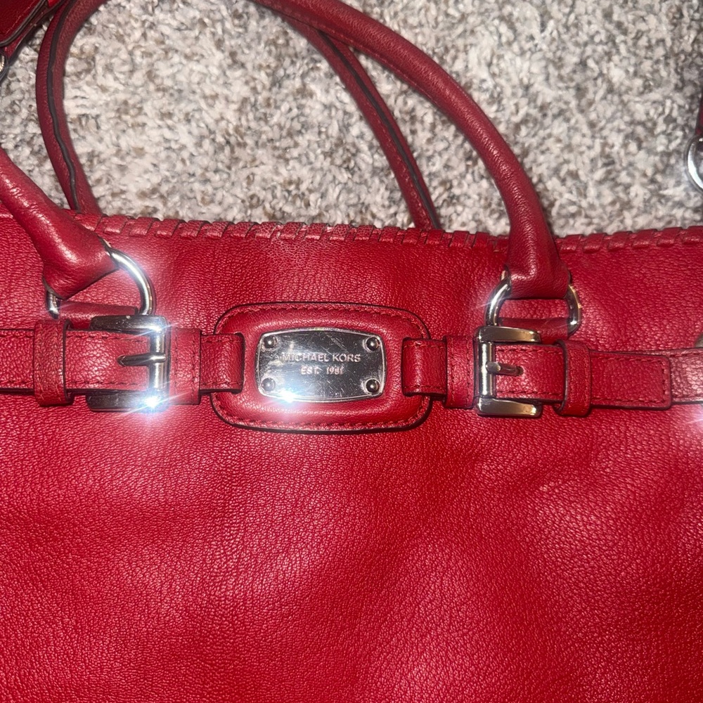 Red Leather Handbag - Picture 2 of 2